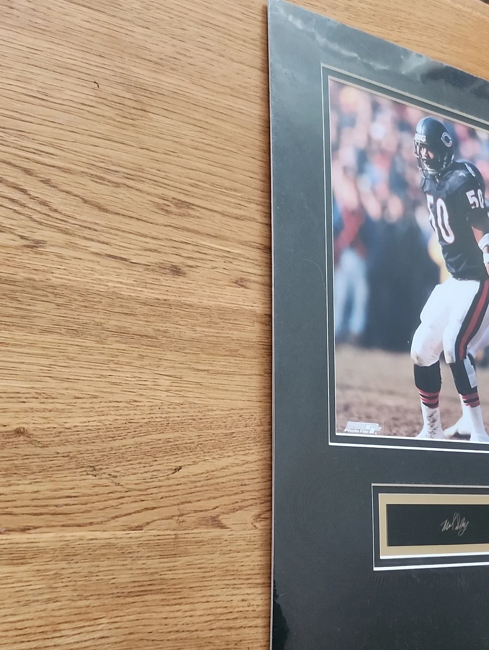 NFL Chicago Bears #50 Singletary Framed Sports Photo - Black Matted Display